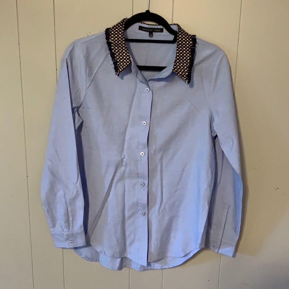 Endless Rose Oxford with Detailed Collar Size Small